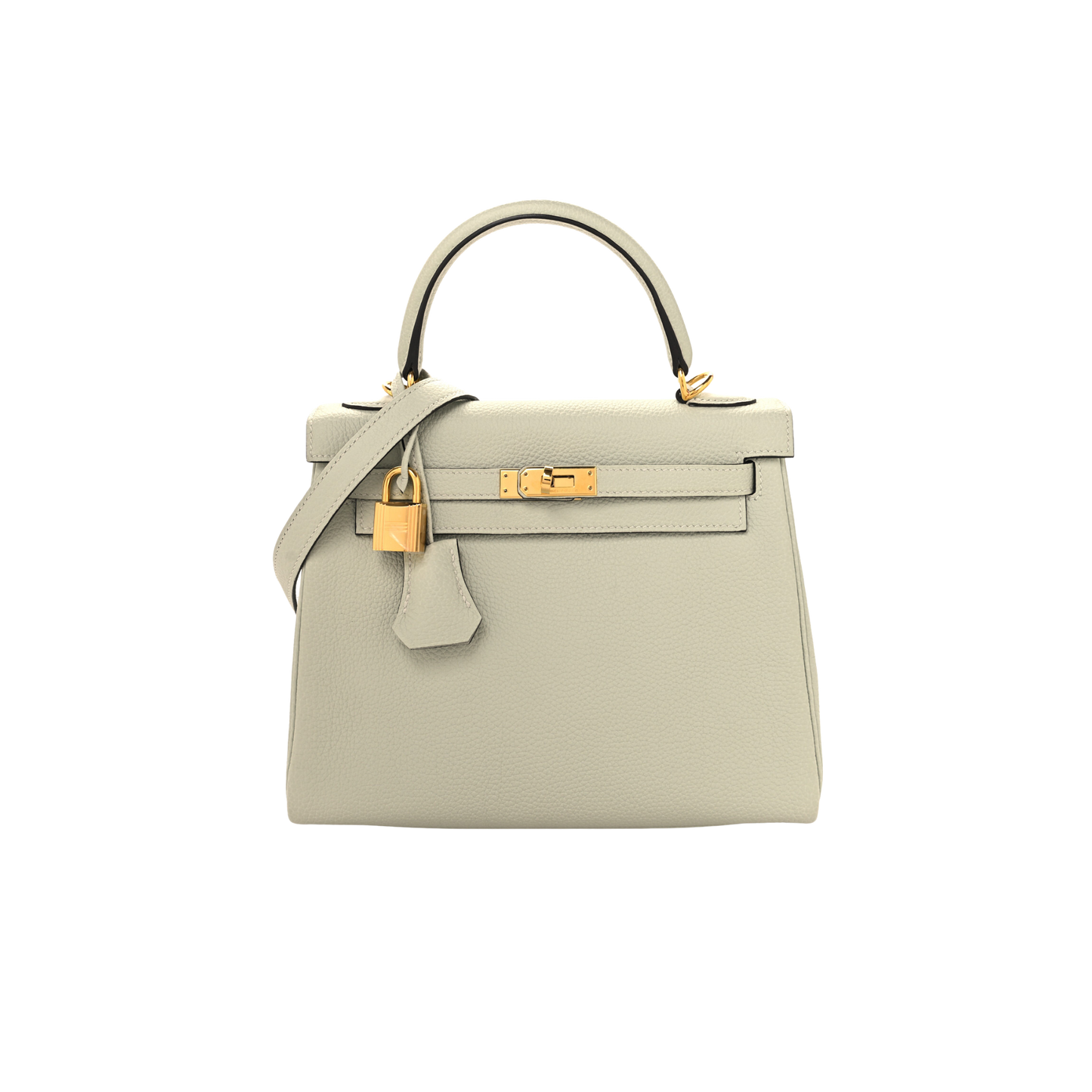 Hermes Kelly 25 Gris Neve Togo Leather