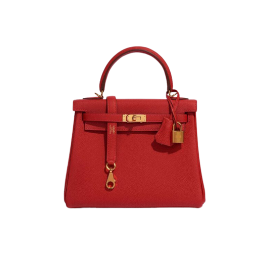 Hermes Kelly 25 Rouge Casaque Togo Leather