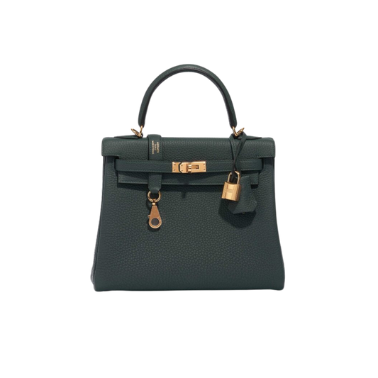 Hermes Kelly 25 Vert Cypress Togo Leather