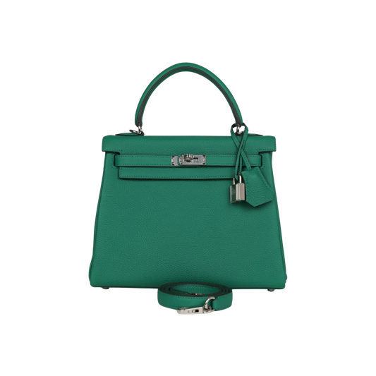 Hermes Kelly 25 Vert Vertigo Togo Leather