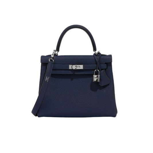 Hermes Kelly 25 Bleu Saphir Togo Leather