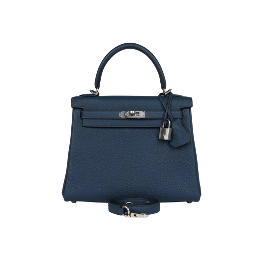 Hermes Kelly 25 Bleu de Prusse Togo Leather