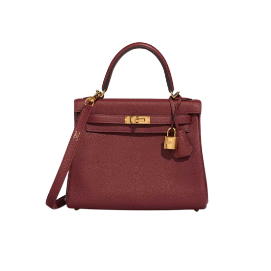 Hermes Kelly 25 Rouge H Togo Leather