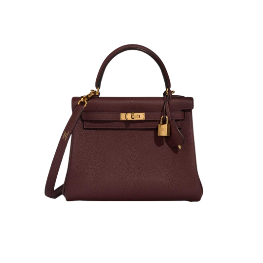 Hermes Kelly 25 Rouge Sellier Togo Leather