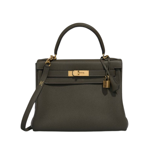 Hermes Kelly 28 Vert de Gris Togo Leather