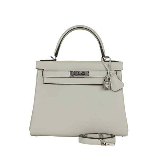 Hermes Kelly 28 Gris Neve Togo Leather