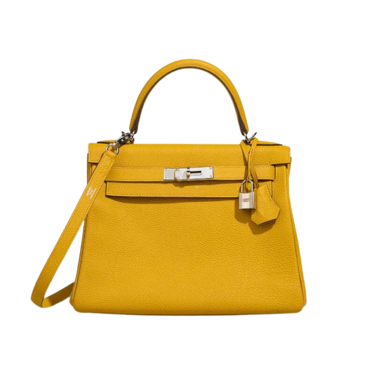 Hermes Kelly 28 Jaune Ambre Togo Leather