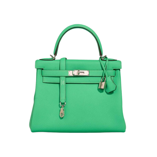 Hermes Kelly 28 Vert Comics Togo Leather