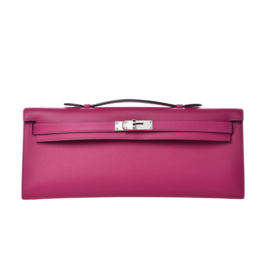 Hermes Kelly Cut Rose Pourpre Swift Leather