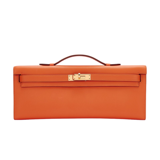 Hermes Kelly Cut Orange H Swift Leather