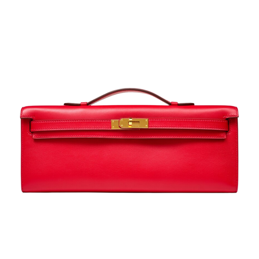 Hermes Kelly Cut Rouge Casaque Swift Leather