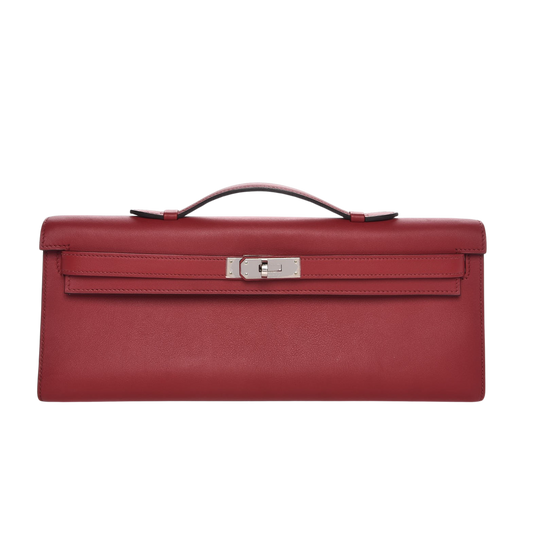 Hermes Kelly Cut Rouge Grenat Swift Leather