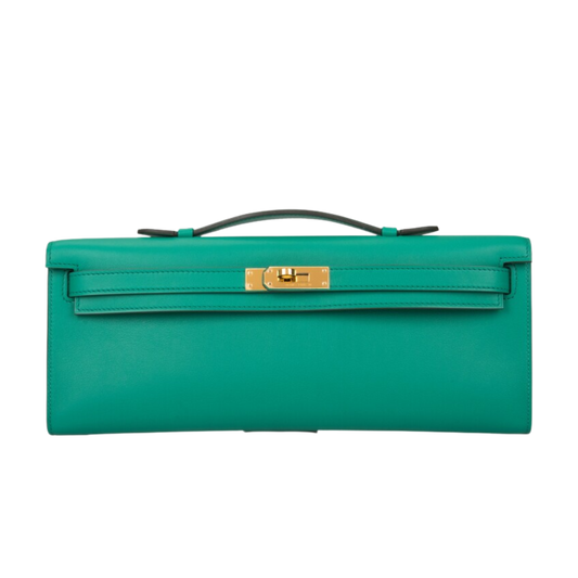 Hermes Kelly Cut Vert Vertigo Swift Leather