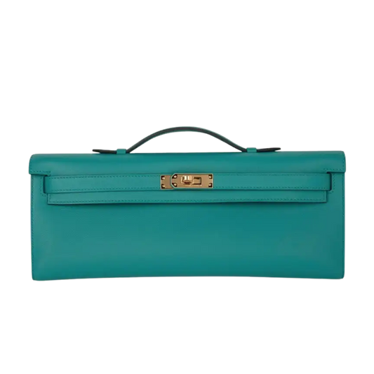 Hermes Kelly Cut Vert Verone Swift Leather