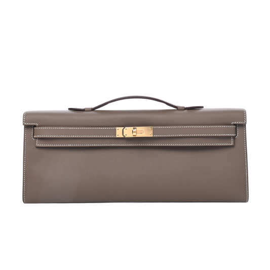 Hermes Kelly Cut Etoupe Swift Leather