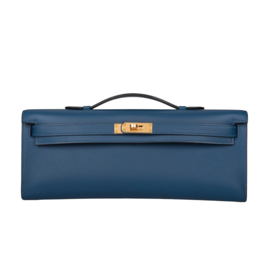Hermes Kelly Cut Bleu Agate Swift Leather