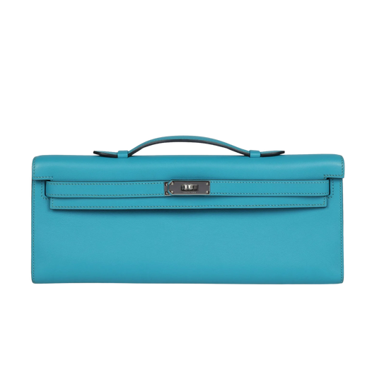 Hermes Kelly Cut Turquoise Swift Leather