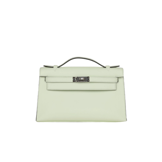 Hermes Kelly Pochette Vert Fizz Swift Leather