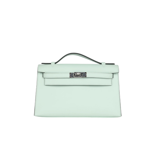 Hermes Kelly Pochette Vert Peppermint Swift Leather