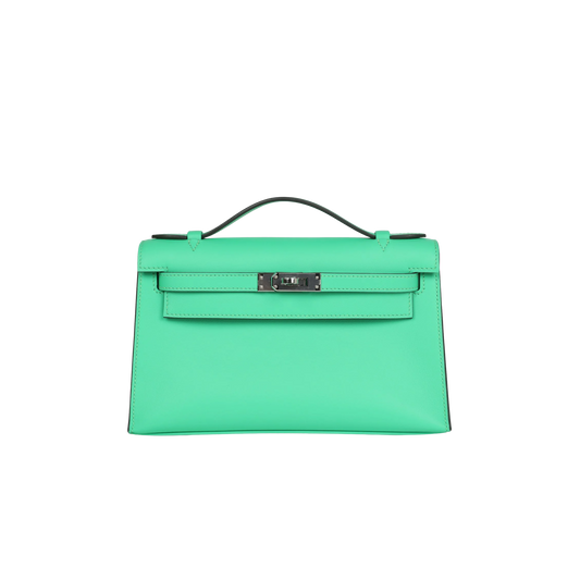 Hermes Kelly Pochette Vert Comics Swift Leather
