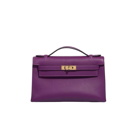 Hermes Kelly Pochette Anemone Swift Leather