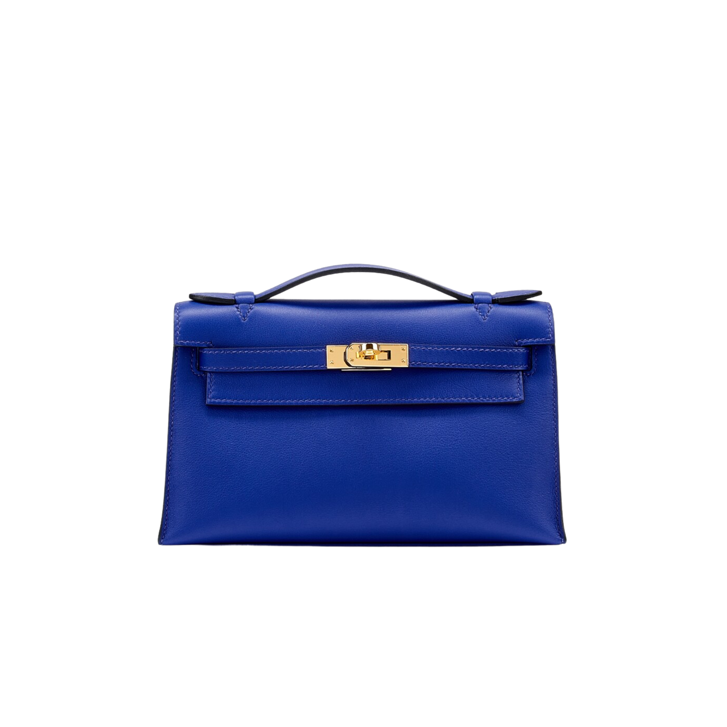Hermes Kelly Pochette Bleu Electrique Swift Leather