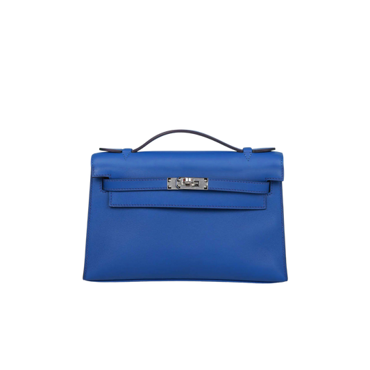 Hermes Kelly Pochette Bleu Royal Swift Leather