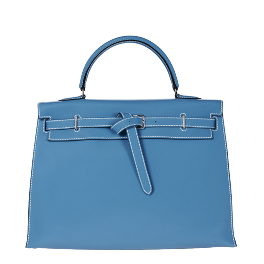 Hermes Kelly Flat Bleu Jean Swift Leather