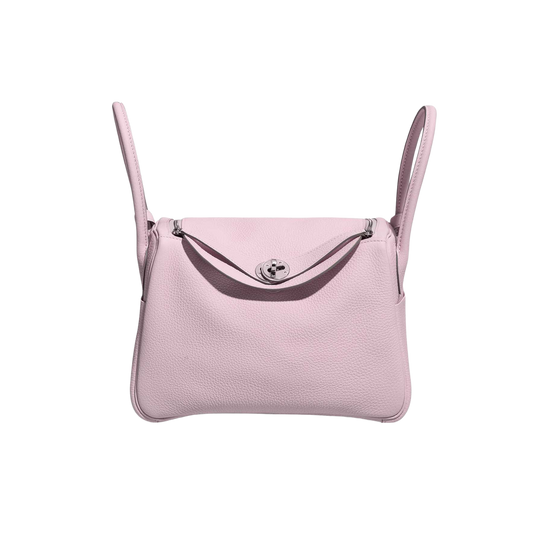 Hermes Lindy 26 Mauve Pale Clemence Leather