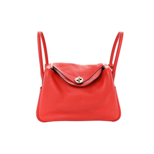 Hermes Lindy 26 Rouge Tomate Clemence Leather