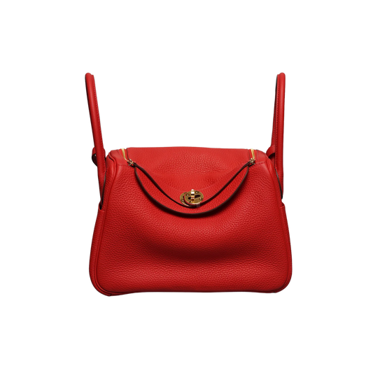 Hermes Lindy 26 Vermillon Clemence Leather