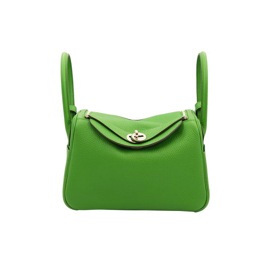 Hermes Lindy 26 Vert Yucca Clemence Leather