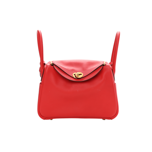 Hermes Lindy 26 Rouge de Coeur Evercolor Leather