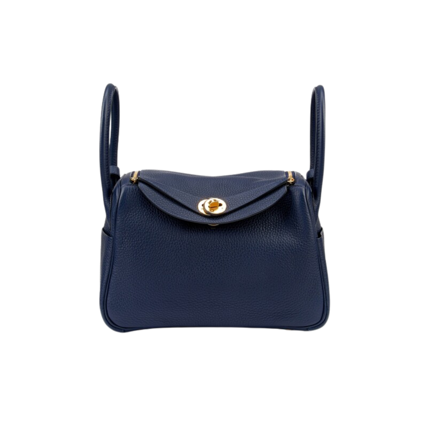 Hermes Lindy 26 Blue Nuit Clemence Leather