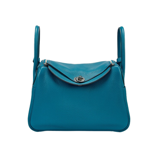 Hermes Lindy 30 Bleu Izmir Clemence Leather