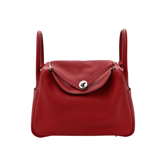 Hermes Lindy 30 Rouge Garance Clemence Leather