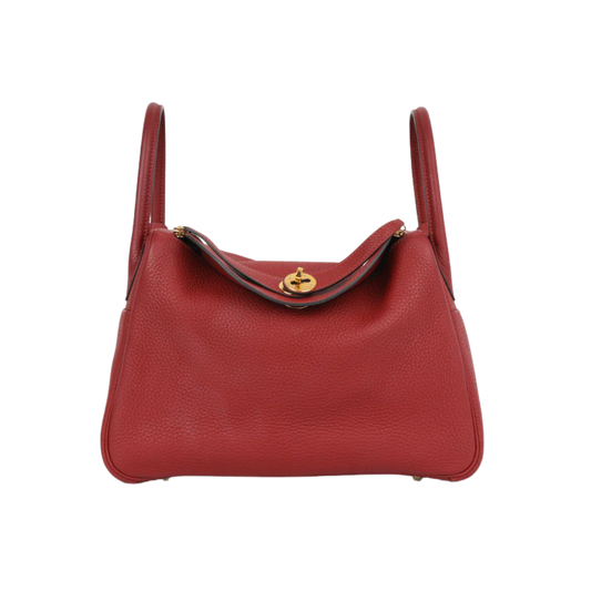 Hermes Lindy 30 Rouge Grenat Clemence Leather