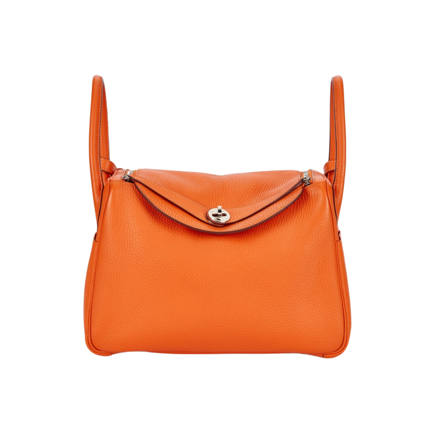Hermes Lindy 30 Orange H Clemence Leather