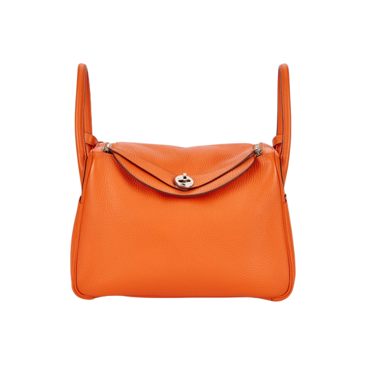 Hermes Lindy 30 Orange H Clemence Leather