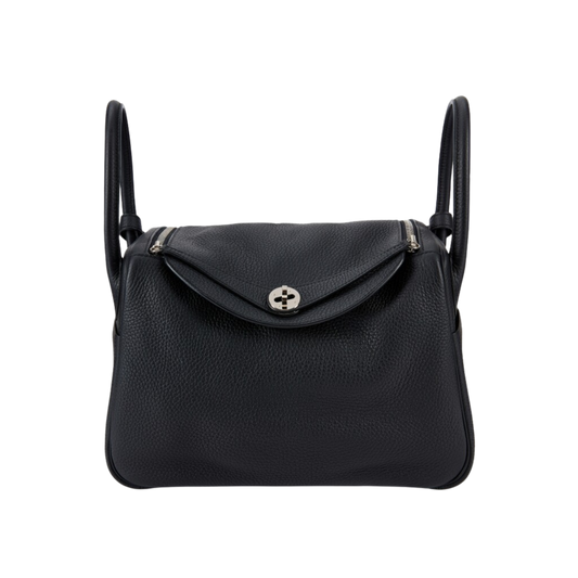 Hermes Lindy 30 Noir Clemence Leather