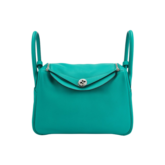 Hermes Lindy 30 Bleu Paon Swift Leather