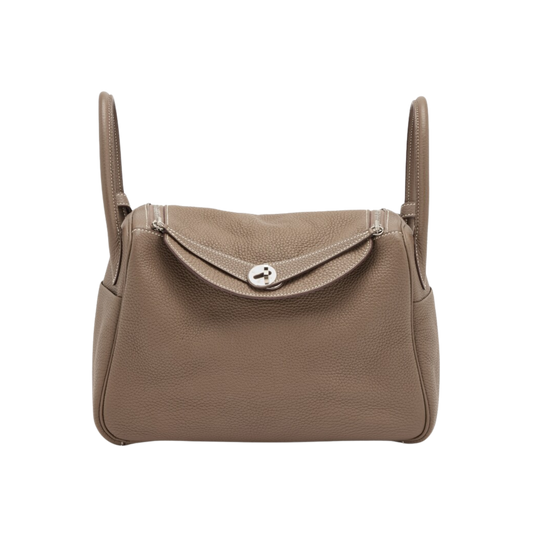 Hermes Lindy 30 Etoupe Clemence Leather