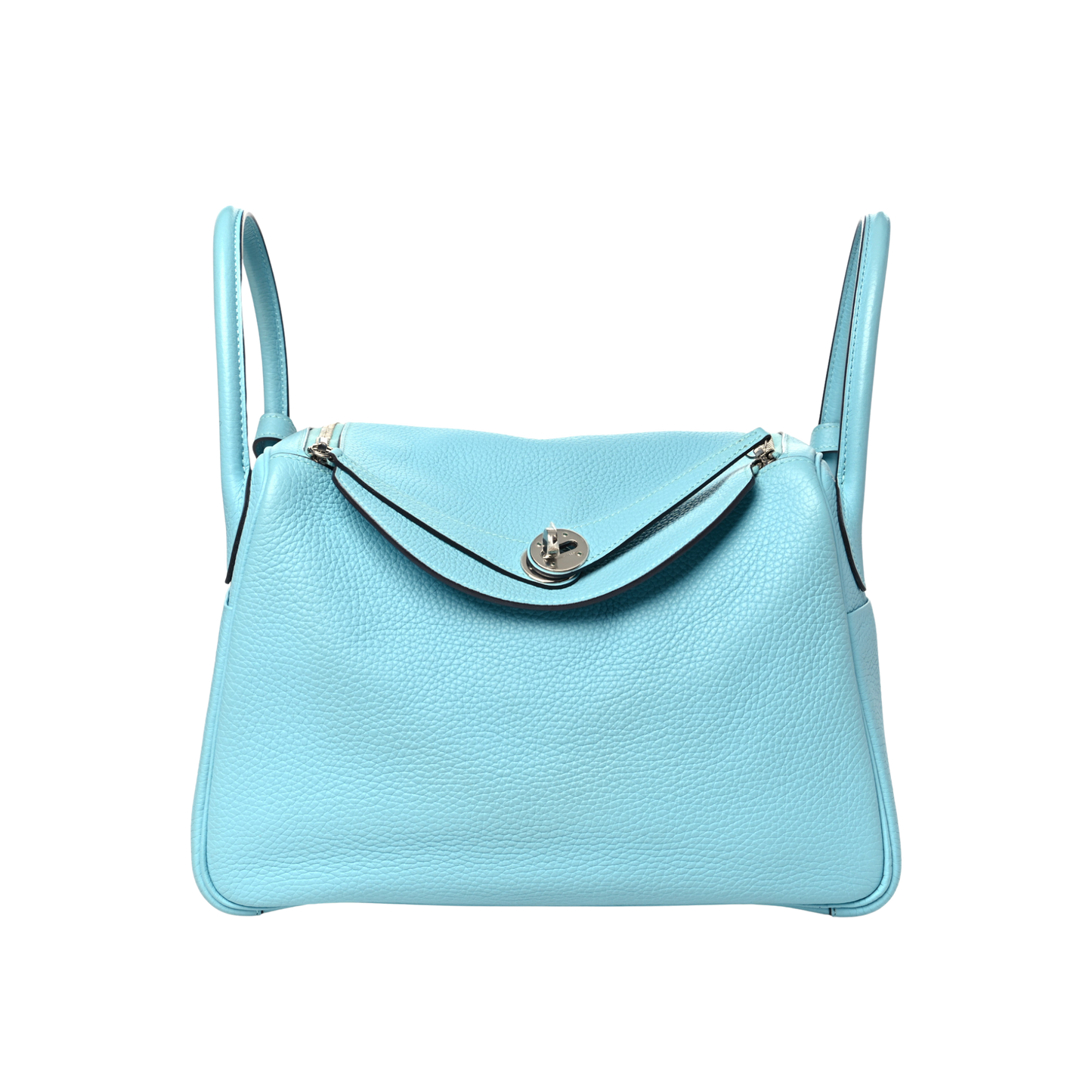 Hermes Lindy 30 Bleu Atoll Clemence Leather