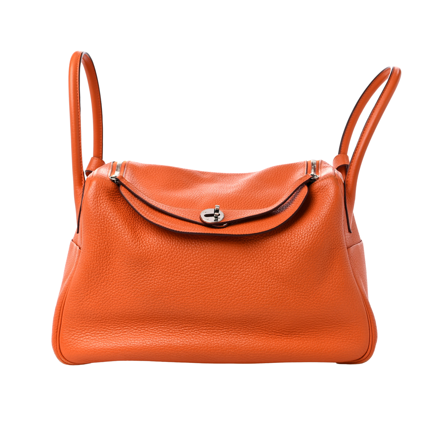 Hermes Lindy 34 Orange Poppy Clemence Leather