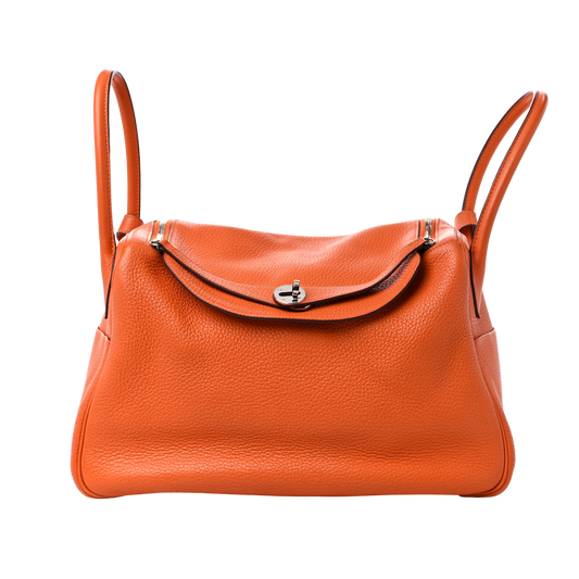 Hermes Lindy 34 Orange Poppy Clemence Leather
