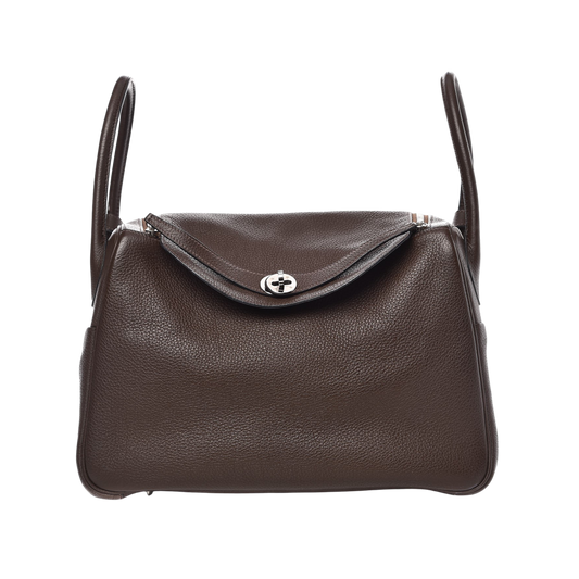 Hermes Lindy 34 Chocolat Clemence Leather