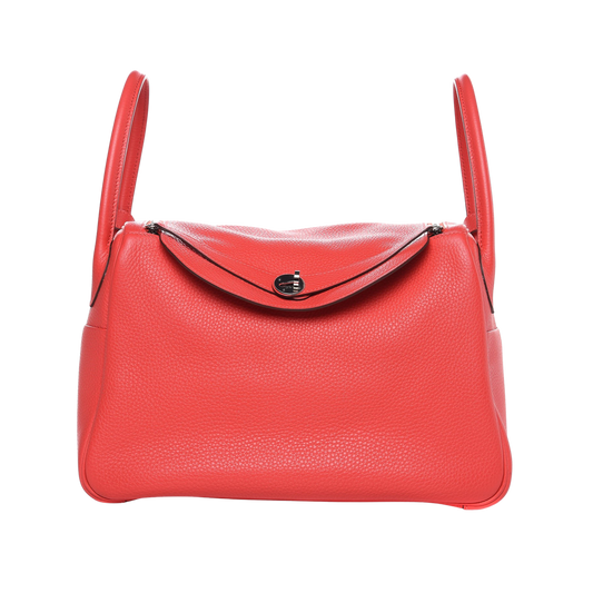 Hermes Lindy 34 Rouge Pivoine Clemence Leather