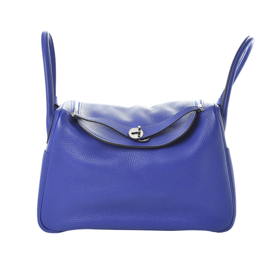 Hermes Lindy 34 Bleu Electrique Clemence Leather