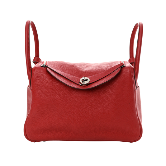 Hermes Lindy 34 Rouge Casaque Clemence Leather