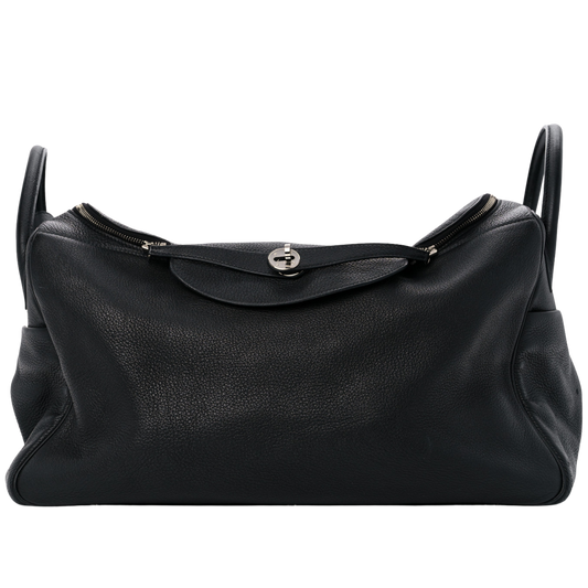 Hermes Lindy 45 Noir Clemence Leather
